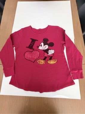 Disney darker red Long Sleeve Mickey Graphic Sweatshirt